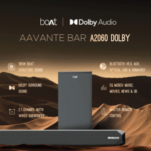 Boat Aavante Bar A2060 Dolby 2.1 Channel Soundbar with Wired Subwoofer