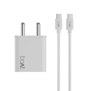 boAt WCDV 22.5W Dual Port Fast Charger with Type-C to Type-C Cable