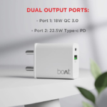 boAt WCDV 22.5W Dual Port Fast Charger with Type-C to Type-C Cable boAt WCDV 22.5W Dual Port Fast Charger with Type-C to Type-C Cable