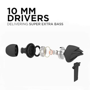 boAt BassHeads 100 In-Ear Headphones with Mic