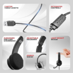 Honeywell Trueno U30 wired on-ear headphones with rotating mic Honeywell Trueno U30 wired on-ear headphones with rotating mic