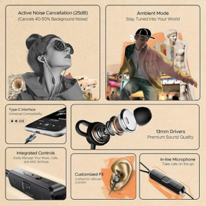 Boat Bassheads 122 ANC Wired in Ear Earphones