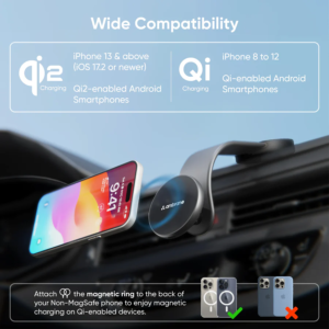 Ambrane AerosynQ Dash Magnetic Wireless Car Charger