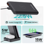 Ambrane Aerosync Quad 4 in 1 Wireless Charging 10000mAh Power Bank