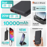 Ambrane Aerosync Quad 4 in 1 Wireless Charging 10000mAh Power Bank