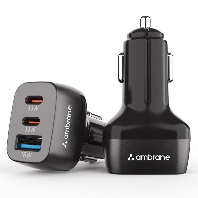 Ambrane Charge C84 Car Charger With Triple Port