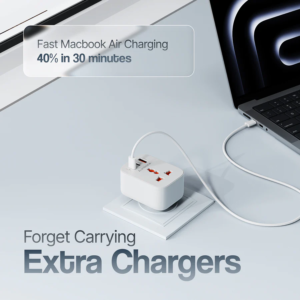 Ambrane Charge X33 MultiPort Wall Adapter with Universal AC Socket