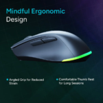 Ambrane SliQ Glow 2.4Ghz Rechargeable Wireless & BT Mouse With RGB Light Ambrane SliQ Glow 2.4Ghz Rechargeable Wireless & BT Mouse With RGB Light