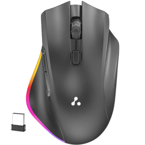Ambrane SliQ Glow+ 2.4Ghz Rechargeable Wireless & BT Mouse With RGB Light