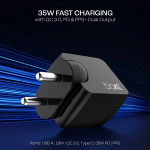 boAt 35W GAN Fast Charger with Dual-Port Charging