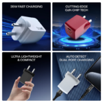 boAt 35W GAN Fast Charger with Dual-Port Charging