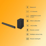 Philips Audio TAB4329 100W Bluetooth Soundbar with Wireless Subwoofer