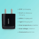 Philips DLP4326C Dual USB Fast Charging Wall Charger